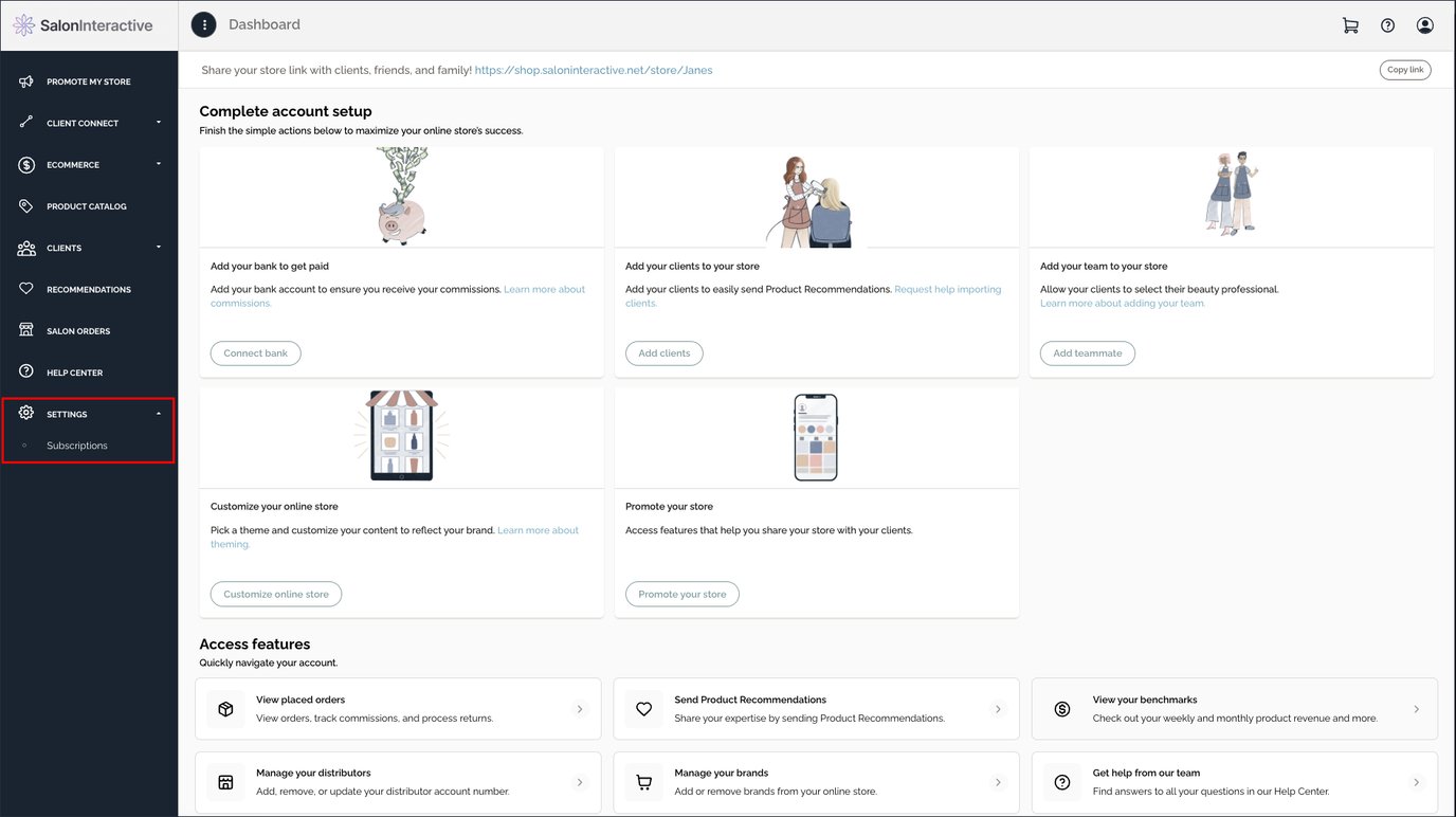 How do I update my payment information for my subscription?